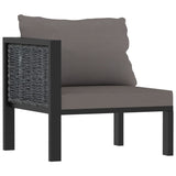 NNEVL 2-Seater Sofa with Cushions Anthracite Poly Rattan