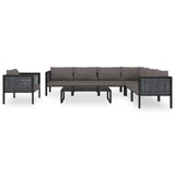 NNEVL 8 Piece Garden Lounge Set with Cushions Poly Rattan Anthracite
