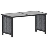 NNEVL 10 Piece Garden Lounge Set with Cushions Poly Rattan Anthracite