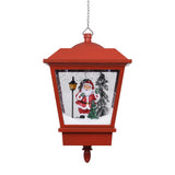 NNEVL Christmas Hanging Lamp with LED Light and Santa Red 27x27x45 cm
