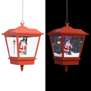 NNEVL Christmas Hanging Lamp with LED Light and Santa Red 27x27x45 cm