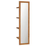 NNEVL Wall Mirror with Shelves 30x30x120 cm Solid Teak Wood