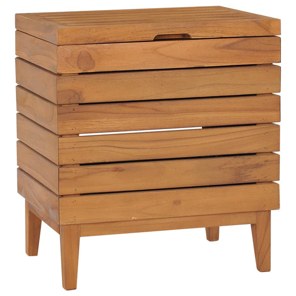 NNEVL Laundry Basket 40x30x45 cm Solid Teak Wood