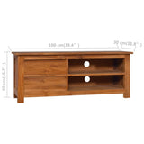 NNEVL TV Cabinet 100x30x40 cm Solid Teak Wood