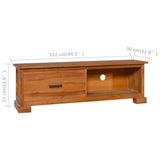 NNEVL TV Cabinet 112x30x37 cm Solid Teak Wood