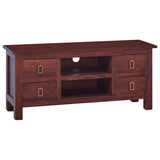 NNEVL TV Cabinet Classical Brown 100x30x45 cm Solid Mahogany Wood