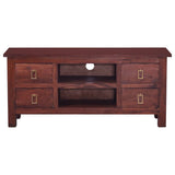 NNEVL TV Cabinet Classical Brown 100x30x45 cm Solid Mahogany Wood