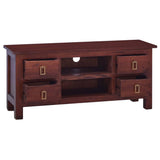 NNEVL TV Cabinet Classical Brown 100x30x45 cm Solid Mahogany Wood