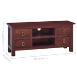 NNEVL TV Cabinet Classical Brown 100x30x45 cm Solid Mahogany Wood
