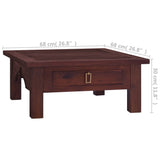 NNEVL Coffee Table Classical Brown 68x68x30 cm Solid Mahogany Wood