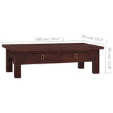 NNEVL Coffee Table Classical Brown 100x50x30 cm Solid Mahogany Wood