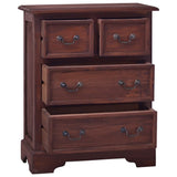 NNEVL Chest of Drawers Classical Brown Solid Mahogany Wood