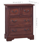 NNEVL Chest of Drawers Classical Brown Solid Mahogany Wood