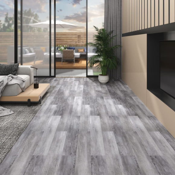 NNEVL PVC Flooring Planks 5.02 m² 2 mm Self-adhesive Matt Wood Grey