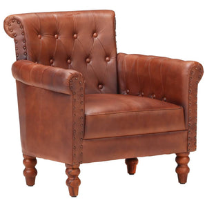 NNEVL Armchair Brown Real Goat Leather