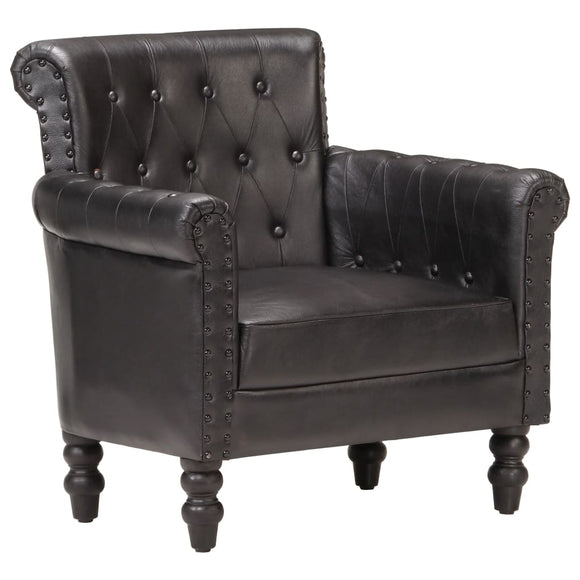 NNEVL Armchair Black Real Goat Leather