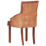NNEVL Dining Chairs 2 pcs Brown Real Goat Leather