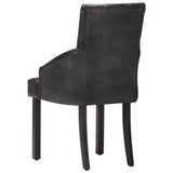NNEVL Dining Chairs 2 pcs Black Real Goat Leather