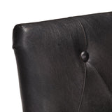 NNEVL Dining Chairs 2 pcs Black Real Goat Leather