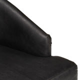 NNEVL Dining Chairs 2 pcs Black Real Goat Leather