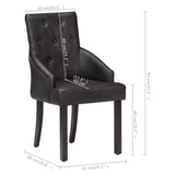 NNEVL Dining Chairs 2 pcs Black Real Goat Leather