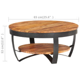 NNEVL Coffee Table 65x65x32 cm Solid Acacia Wood