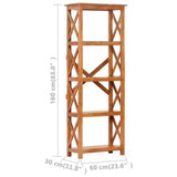 NNEVL Bookshelf 60x30x160 cm Solid Acacia Wood Sheesham Finish