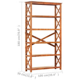 NNEVL Bookshelf 100x30x180 cm Solid Acacia Wood Sheesham Finish