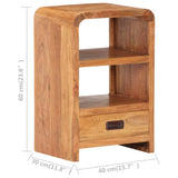 NNEVL Bedside Table 40x30x60 cm Solid Acacia Wood Sheesham Finish
