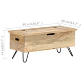 NNEVL Chest 90x40x45 cm Solid Mango Wood