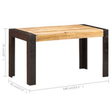 NNEVL Dining Table 140x70x76 cm Solid Rough Mango Wood