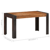 NNEVL Dining Table 140x70x76 cm Solid Rough Mango Wood