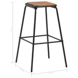 NNEVL Bar Stools 4 pcs Black Solid Pinewood and Steel