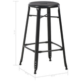 NNEVL Bar Stools 6 pcs Black Steel