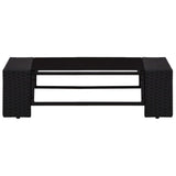 NNEVL 6 Piece Garden Lounge Set Poly Rattan Black