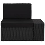 NNEVL 6 Piece Garden Lounge Set Poly Rattan Black