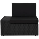 NNEVL 6 Piece Garden Lounge Set Poly Rattan Black