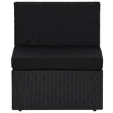 NNEVL 6 Piece Garden Lounge Set Poly Rattan Black
