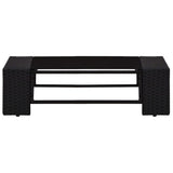 NNEVL 10 Piece Garden Lounge Set Poly Rattan Black