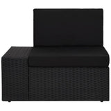 NNEVL 10 Piece Garden Lounge Set Poly Rattan Black