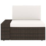 NNEVL 6 Piece Garden Lounge Set Poly Rattan Brown
