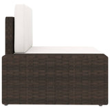 NNEVL 6 Piece Garden Lounge Set Poly Rattan Brown