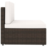 NNEVL 4 Piece Garden Lounge Set Poly Rattan Brown