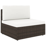 NNEVL 8 Piece Garden Lounge Set Poly Rattan Brown