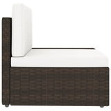 NNEVL 8 Piece Garden Lounge Set Poly Rattan Brown