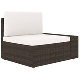 NNEVL 4 Piece Garden Lounge Set Poly Rattan Brown