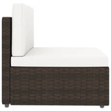 NNEVL 5 Piece Garden Lounge Set Poly Rattan Brown