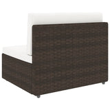 NNEVL 5 Piece Garden Lounge Set Poly Rattan Brown