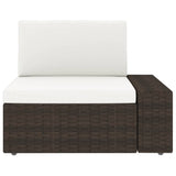 NNEVL 5 Piece Garden Lounge Set Poly Rattan Brown