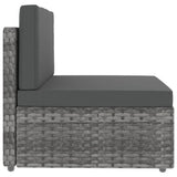 NNEVL 4 Piece Garden Lounge Set Poly Rattan Grey